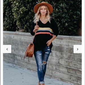 Vici black with stripe sweater.